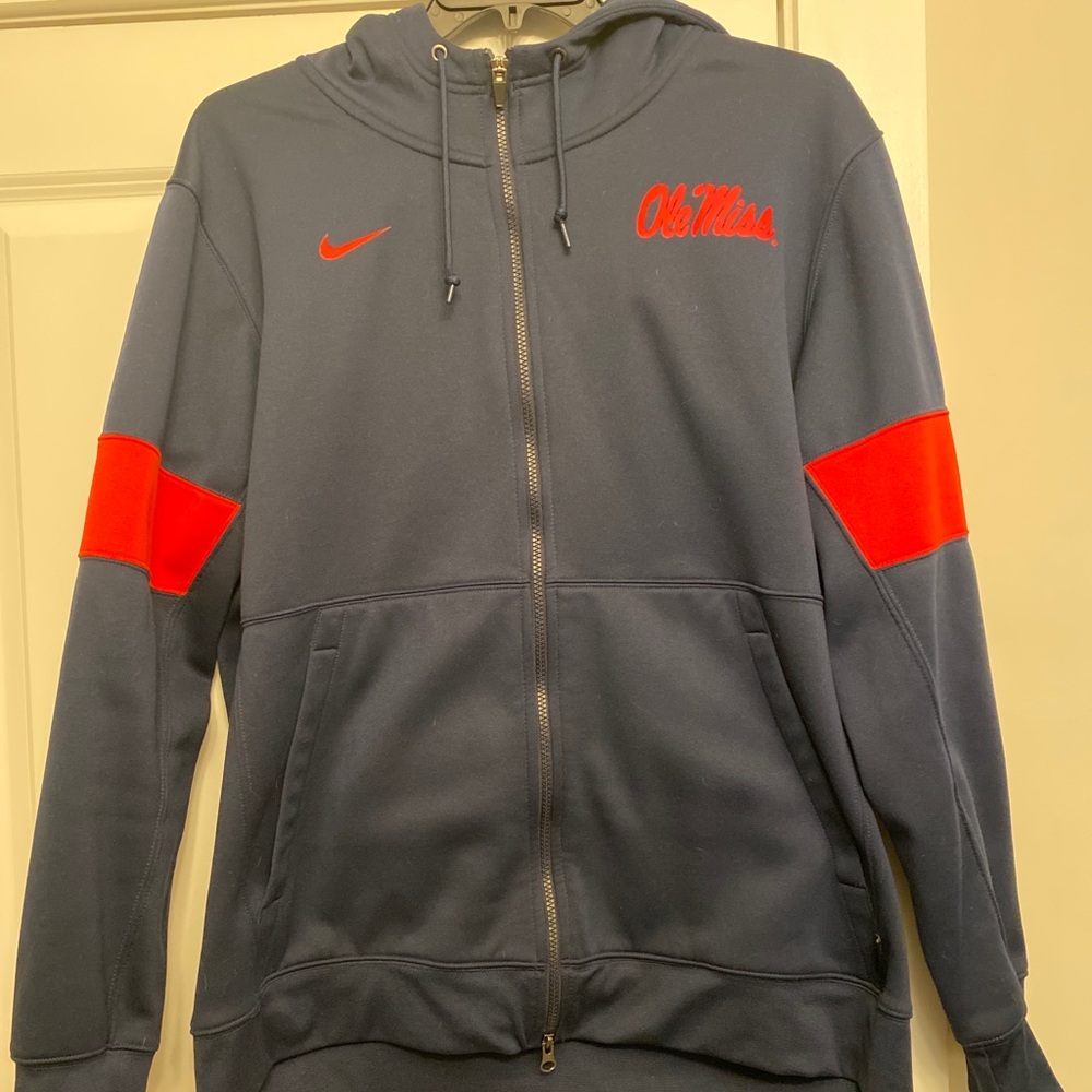 Nike Ole Miss Team-Issued Full Zip Sweatshirt XL